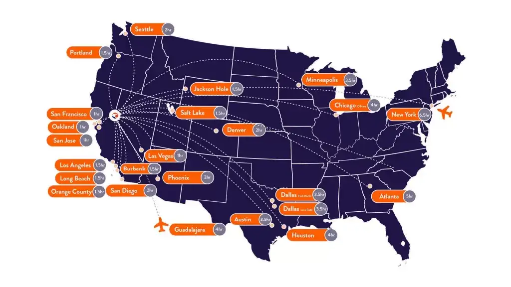 Palisades Resort Tahoe Flight Map